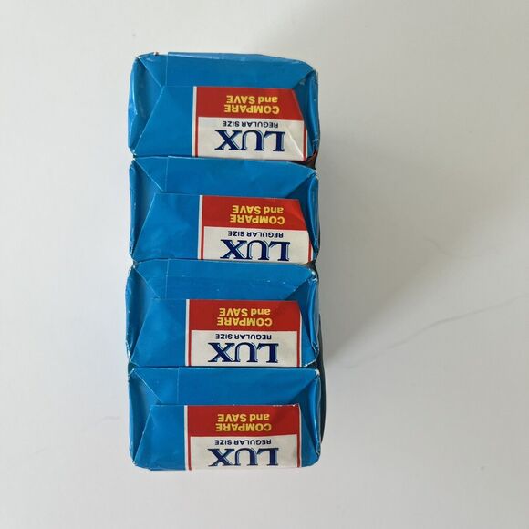 LUX Bar Soap 4 Pack Bath Size Bars 3.5oz VTG 80s - 90s New Old Stock Movie Prop - Picture 2 of 3